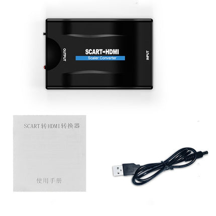 SCART to HDMI HDTV1080P HD Converter (Black)-garmade.com