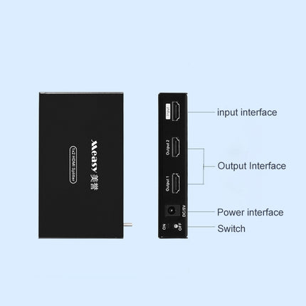 Measy SPH102 1 to 2 HDMI 1080P Simultaneous Display Splitter, US Plug-garmade.com