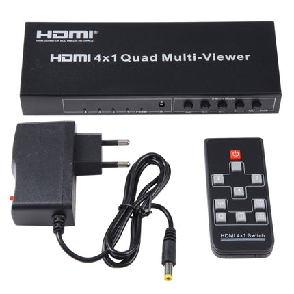 4 in 1 Out HDMI Quad Multi-viewer with Seamless Switcher, UK Plug-garmade.com