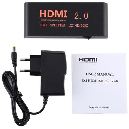 CY-041 1X2 HDMI 2.0 4K/60Hz Splitter, EU Plug-garmade.com