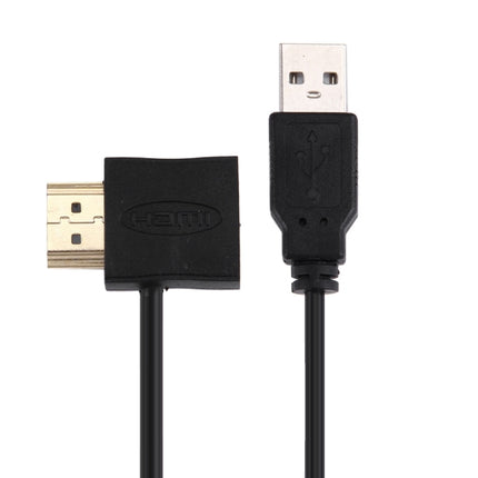 50cm HDMI Female + HDMI Male to USB 2.0 Male Connector Adapter Cable-garmade.com