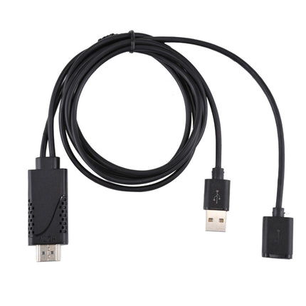 1080P USB 2.0 Male + USB 2.0 Female to HDMI HDTV AV Adapter Cable for iPhone / iPad, Android Smartphones(Black)-garmade.com