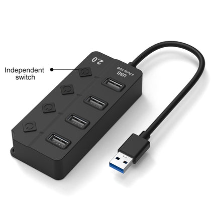 Onten 5301 4-port USB 2.0 Splitter Extender with Independent Switch-garmade.com