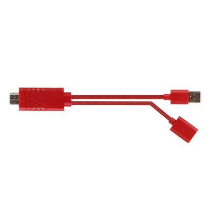 USB Male + USB 2.0 Female to HDMI Phone to HDTV Adapter Cable(Red)-garmade.com