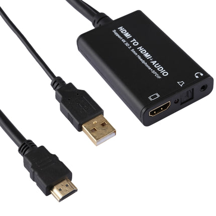 HDMI to HDMI + 3.5mm Audio + SPDIF 4K x 2K 3D Converter, Support Power Supply-garmade.com
