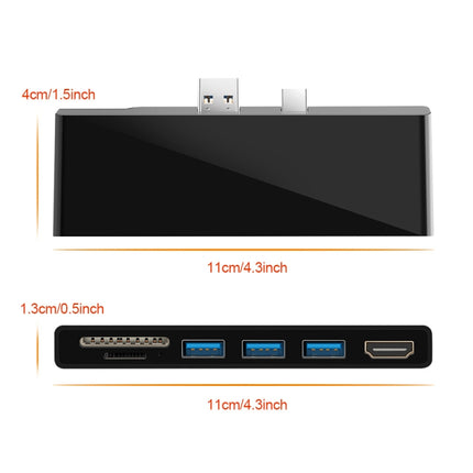 ROCKETEK SK-S5H 3 x USB 3.0 + HDMI + SD / TF Memory Card Reader HUB 4K HDMI Adapter(Black)-garmade.com