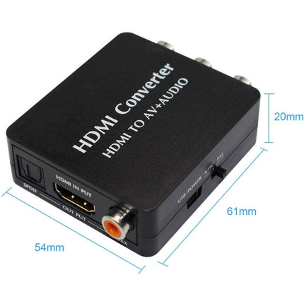 HDMI to AV Audio Converter Support SPDIF Coaxial Audio NTSC PAL Composite Video HDMI to 3RCA Adapter for TV /PC /PS3 / Blue-ray DVD-garmade.com