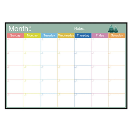 Magnetic Monthly Planner Refrigerator Magnet PET Magnetic Soft Whiteboard, Size: 29.7cm x 42cm (Black)-garmade.com