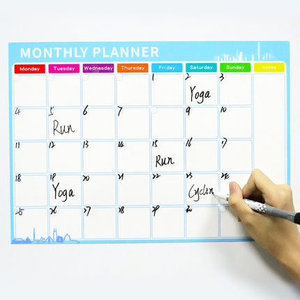 Magnetic Monthly Planner Refrigerator Magnet PET Magnetic Soft Whiteboard, Size: 29.7cm x 42cm (Black)-garmade.com