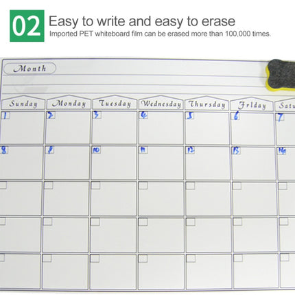 Magnetic Monthly Planner Refrigerator Magnet PET Magnetic Soft Whiteboard, Size: 29.7cm x 42cm (Green)-garmade.com