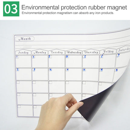 Magnetic Monthly Planner Refrigerator Magnet PET Magnetic Soft Whiteboard, Size: 29.7cm x 42cm (White)-garmade.com