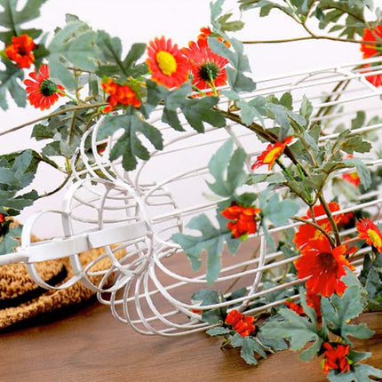 Daisy Leaf Artificial Flower Vine Interior Background Wall Window Decoration, Length: 1.5m-garmade.com