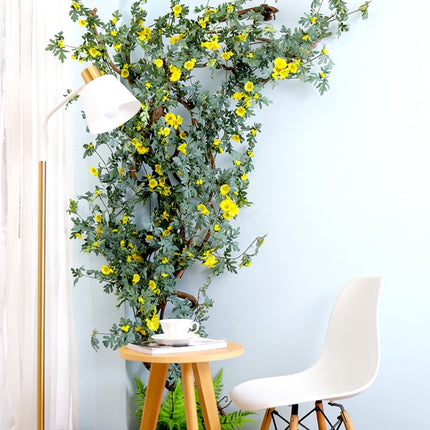 Daisy Leaf Artificial Flower Vine Interior Background Wall Window Decoration, Length: 1.5m-garmade.com