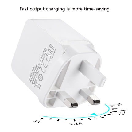 9 PCS HAWEEL UK Plug 2 USB Ports 1A / 2.1A Travel Charger Kits with Display Stand Box, For iPhone, Galaxy, Huawei, Xiaomi, LG, HTC and other Smartphones-garmade.com