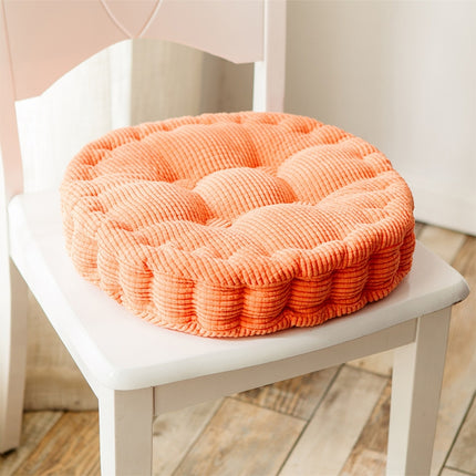 Thickened Round Computer Chair Cushion Floor Mat for Office Classroom Home, Size:43x43cm (Orange)-garmade.com