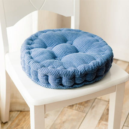 Thickened Round Computer Chair Cushion Floor Mat for Office Classroom Home, Size:43x43cm (Blue)-garmade.com
