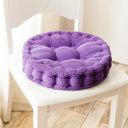 Thickened Round Computer Chair Cushion Floor Mat for Office Classroom Home, Size:43x43cm (Purple)-garmade.com