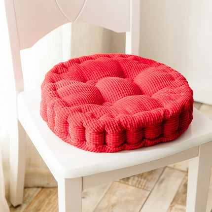 Thickened Round Computer Chair Cushion Floor Mat for Office Classroom Home, Size:43x43cm (Red)-garmade.com