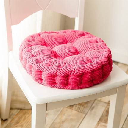 Thickened Round Computer Chair Cushion Floor Mat for Office Classroom Home, Size:43x43cm (Rose Red)-garmade.com