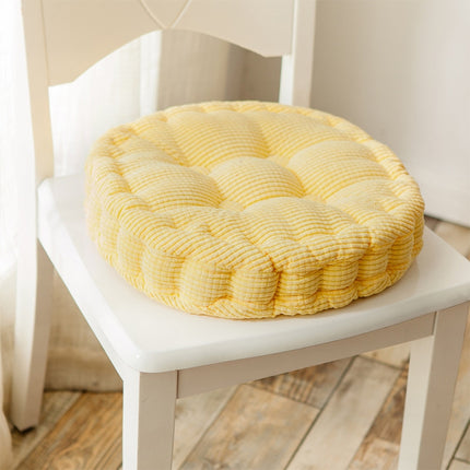 Thickened Round Computer Chair Cushion Floor Mat for Office Classroom Home, Size:43x43cm (Yellow)-garmade.com