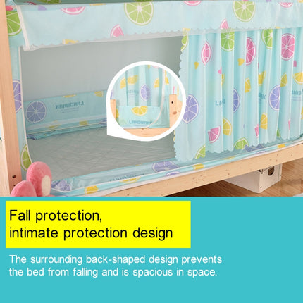 Students Dormitory Blackout Cloth Zipper Mosquito Net for 90cm Width Lower Berth (Light Blue Star)-garmade.com