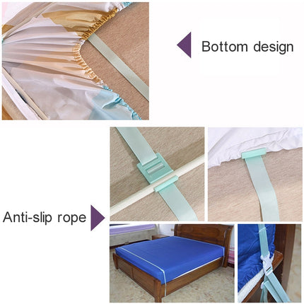Square Ceiling Zipper Mosquito Net Encryption Zipper Three Door Defence Mosquito for 1.2m Bed with Anti-slip Rope(Green)-garmade.com