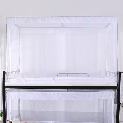 Student Dormitory Square Ceiling Zipper Mosquito Net Encryption Zipper Three Door Defence Mosquito for Upper Berth(White)-garmade.com