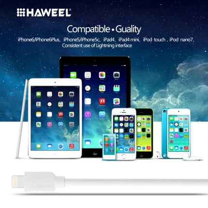 HAWEEL 2m High Speed 8 Pin to USB Sync and Charging Cable for iPhone, iPad(White)-garmade.com