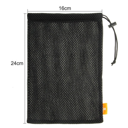 HAWEEL Nylon Mesh Drawstring Pouch Bag with Stay Cord for up to 7.9 inch Screen Tablet, Size: 24cm x 16cm(Black)-garmade.com