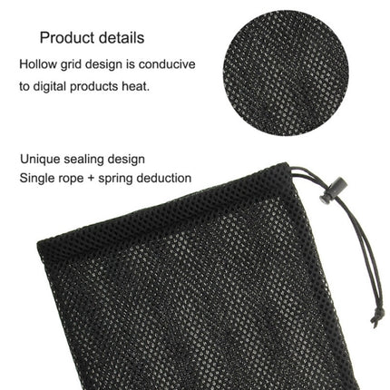 HAWEEL Nylon Mesh Drawstring Pouch Bag with Stay Cord for up to 7.9 inch Screen Tablet, Size: 24cm x 16cm(Black)-garmade.com