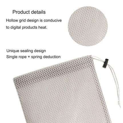 HAWEEL Nylon Mesh Drawstring Pouch Bag with Stay Cord for up to 7.9 inch screen Tablet, Size: 24cm x 16cm(Grey)-garmade.com