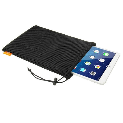 HAWEEL Nylon Mesh Pouch Bag with Stay Cord for iPad Air 2 & 1 / iPad 4 / 3 / 2 / 1, Size: 29cm x 19cm(Black)-garmade.com