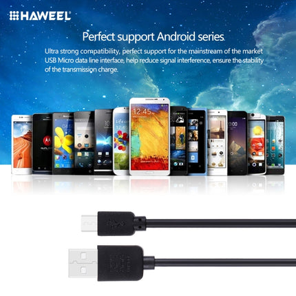 2 PCS HAWEEL 1m High Speed Micro USB to USB Data Sync Charging Cable Kits For Galaxy, Huawei, Xiaomi, LG, HTC and other Smart Phones-garmade.com