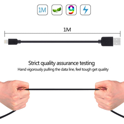 2 PCS HAWEEL 1m High Speed 8 pin to USB Sync and Charging Cable Kit for iPhone, iPad(Black)-garmade.com