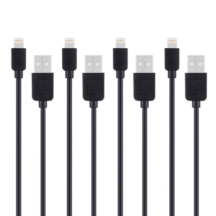 4 PCS HAWEEL 1m High Speed 8 pin to USB Sync and Charging Cable Kit for iPhone, iPad(Black)-garmade.com