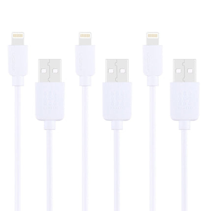 3 PCS HAWEEL 1m High Speed 8 pin to USB Sync and Charging Cable Kit for iPhone, iPad(White)-garmade.com