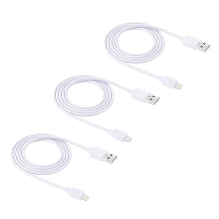 3 PCS HAWEEL 1m High Speed 8 pin to USB Sync and Charging Cable Kit for iPhone, iPad(White)-garmade.com