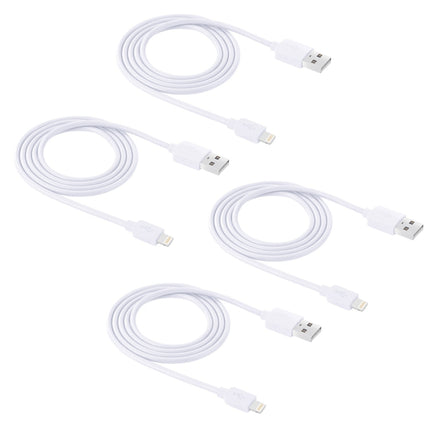 4 PCS HAWEEL 1m High Speed 8 pin to USB Sync and Charging Cable Kit for iPhone, iPad(White)-garmade.com