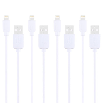 4 PCS HAWEEL 1m High Speed 8 pin to USB Sync and Charging Cable Kit for iPhone, iPad(White)-garmade.com