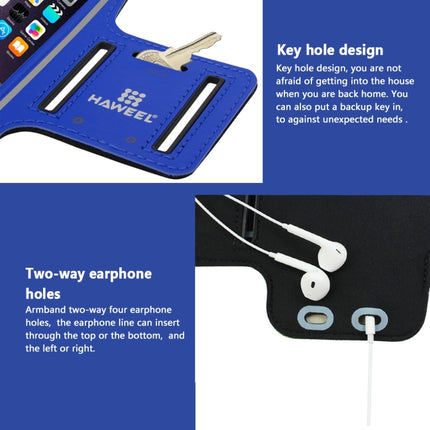 HAWEEL Sport Armband Case with Earphone Hole & Key Pocket, For iPhone XS, iPhone XS Max, iPhone X, iPhone 8 Plus & 7 Plus, iPhone 6 Plus, Galaxy S9+ / S8+ / S6 / S5(Dark Blue)-garmade.com