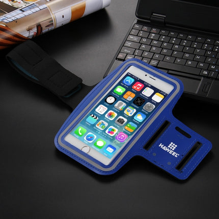 HAWEEL Sport Armband Case with Earphone Hole & Key Pocket, For iPhone XS, iPhone XS Max, iPhone X, iPhone 8 Plus & 7 Plus, iPhone 6 Plus, Galaxy S9+ / S8+ / S6 / S5(Dark Blue)-garmade.com