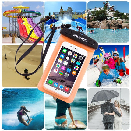 HAWEEL Transparent Universal Waterproof Bag with Lanyard for iPhone, Galaxy, Huawei, Xiaomi, LG, HTC and Other Smart Phones(Green)-garmade.com