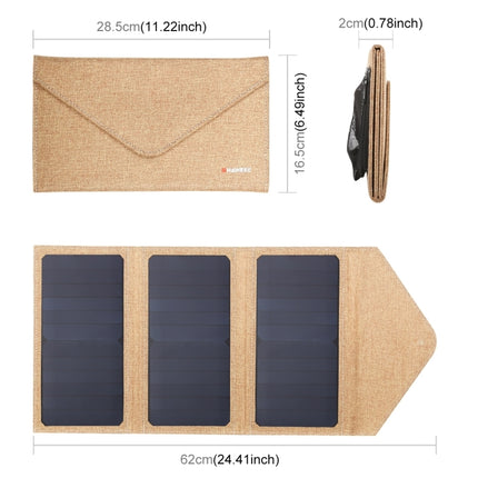 HAWEEL 21W Foldable Solar Panel Charger with 5V 2.9A Max Dual USB Ports(Yellow)-garmade.com