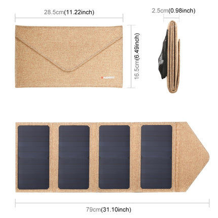 HAWEEL 28W Foldable Solar Panel Charger with 5V 2.9A Max Dual USB Ports(Yellow)-garmade.com