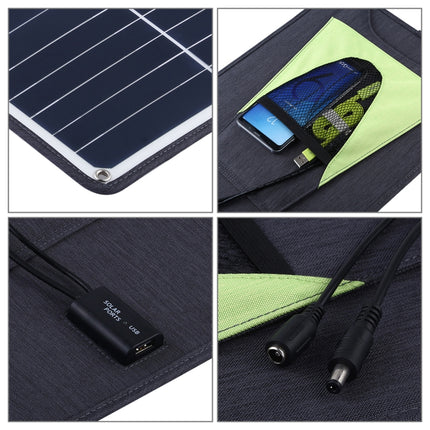 HAWEEL 2 PCS 20W Monocrystalline Silicon Solar Power Panel Charger, with USB Port & Holder & Tiger Clip, Support QC3.0 and AFC(Black)-garmade.com