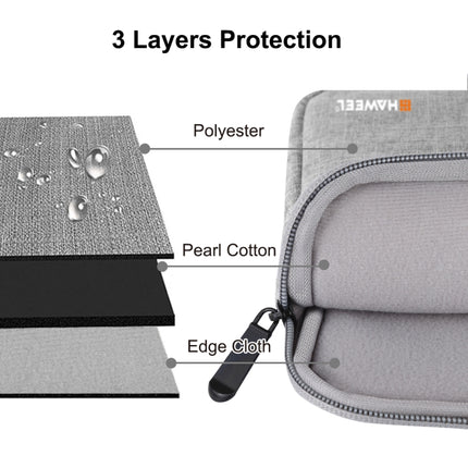 HAWEEL 11 inch Sleeve Case Zipper Briefcase Carrying Bag (Grey)-garmade.com