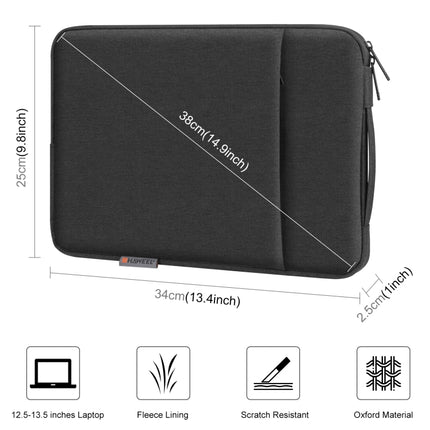 HAWEEL Laptop Sleeve Case Zipper Briefcase Bag with Handle for 12.5-13.5 inch Laptop (Black)-garmade.com