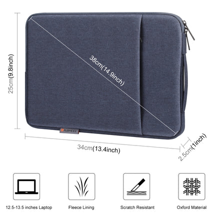 HAWEEL Laptop Sleeve Case Zipper Briefcase Bag with Handle for 12.5-13.5 inch Laptop(Gray Blue)-garmade.com