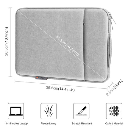 HAWEEL Laptop Sleeve Case Zipper Briefcase Bag with Handle for 14-15 inch Laptop(Grey)-garmade.com