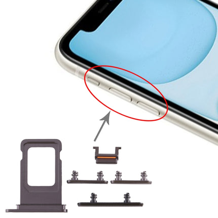 SIM Card Tray + Side Key for iPhone 11(Black)-garmade.com